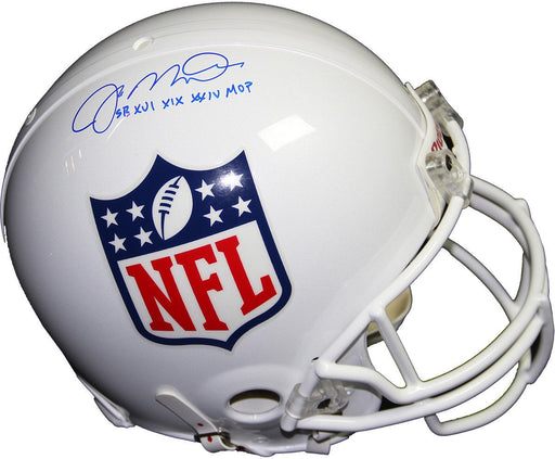 Joe Montana Signed NFL Logo Helmet w/ "SB XVI  XIX  XXIV MVP" insc