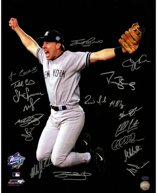 1998 New York Yankees Multi-Signed 16x20 Photo (18 Signatures) ( Leaf Holo Only & Athlon Cert)