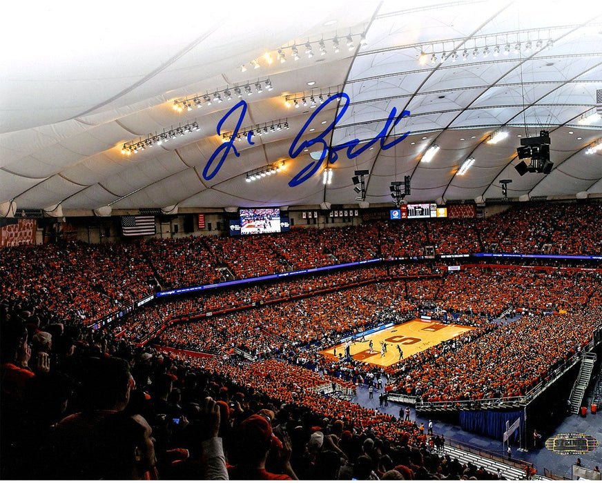 Jim Boeheim signed Carrier Dome Attendance Record 8x10 photo (signed in blue)