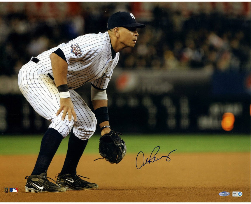 Alex Rodriguez 2009 WS Home Jersey Fielding Horizontal 16x20 Photo (MLB Auth) (FOR IN THE GAME COLLAGE)