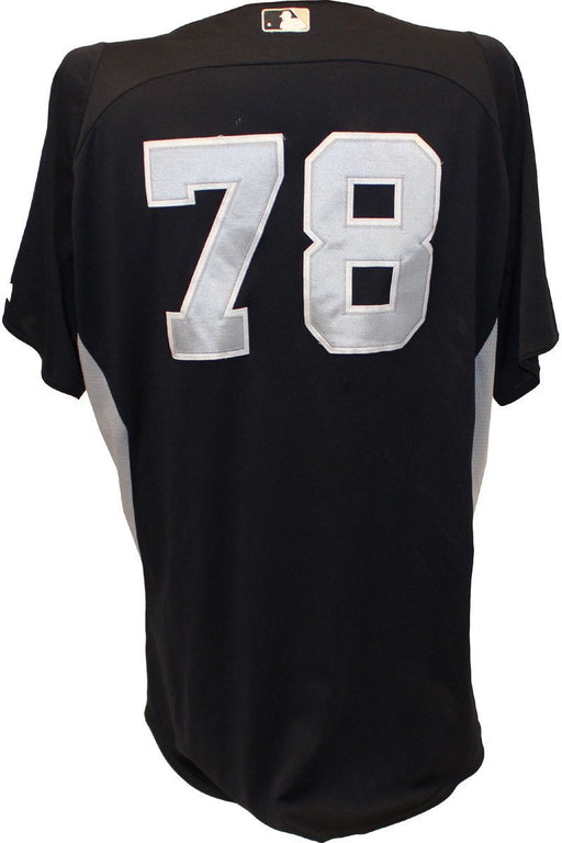 Jordan Parraz Jersey -  NY Yankees 2011 Game Worn #78 Spring Training Road Blue Jersey (48) (FJ483959)