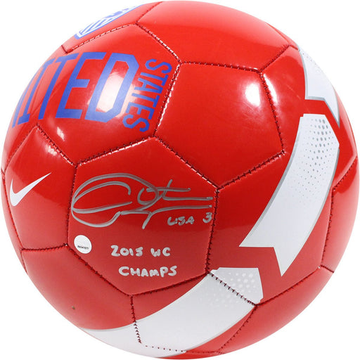 Christie Rampone Signed Red Team USA Supporter Soccer Ball w/ "2015 WC Champs" Insc