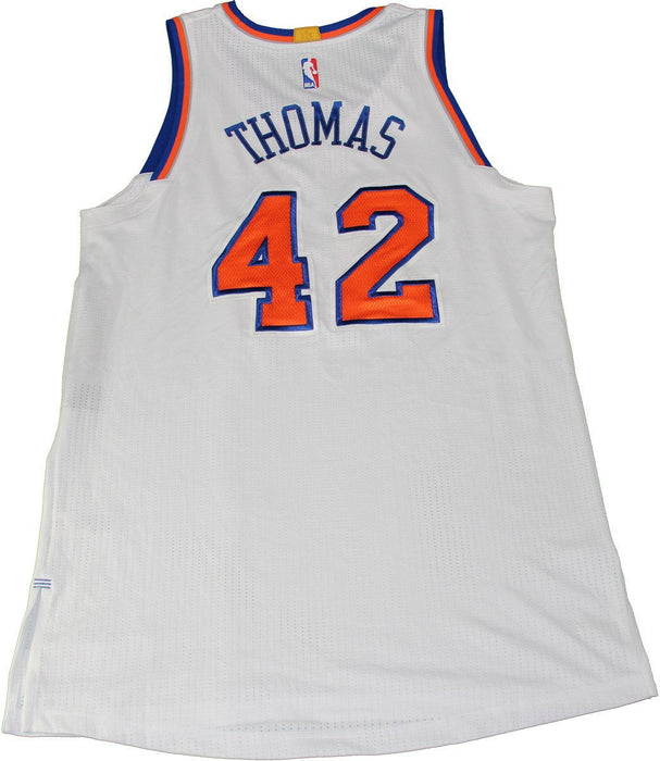 Lance Thomas New York Knicks 2015-16 Game Used #42 White Jersey (12/4/2015 vs. Brooklyn Nets) (2XL) (NKN02695)