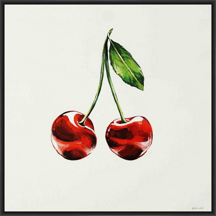 CHERRY 28L X 28H Floater Framed Art Giclee Wrapped Canvas