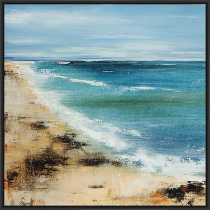 COASTAL BREEZE 28L X 28H Floater Framed Art Giclee Wrapped Canvas