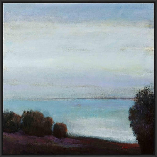 COASTAL VIEW PEACE 28L X 28H Floater Framed Art Giclee Wrapped Canvas