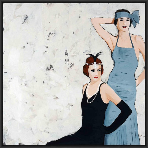 FLAPPERS 28L X 28H Floater Framed Art Giclee Wrapped Canvas