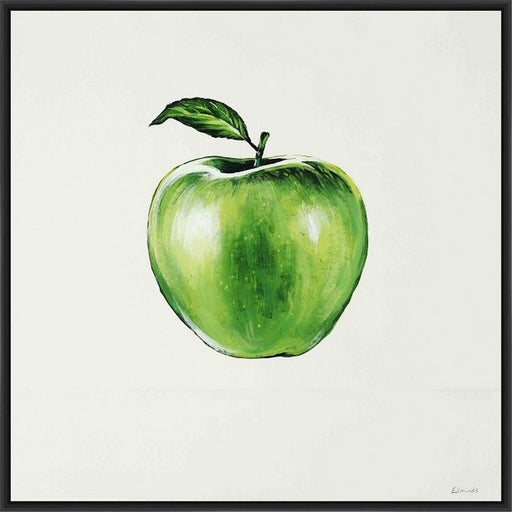 GREEN APPLE 28L X 28H Floater Framed Art Giclee Wrapped Canvas