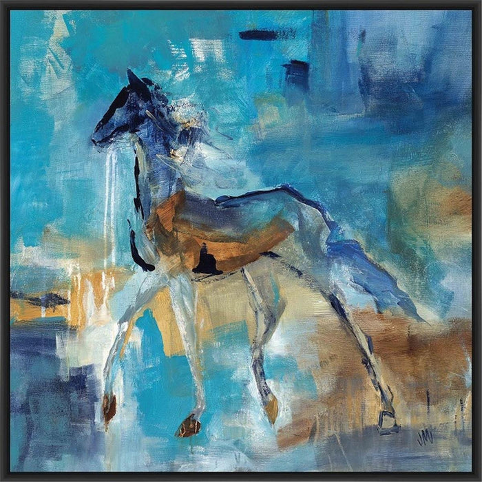 LOOSE REINS I 28L X 28H Floater Framed Art Giclee Wrapped Canvas