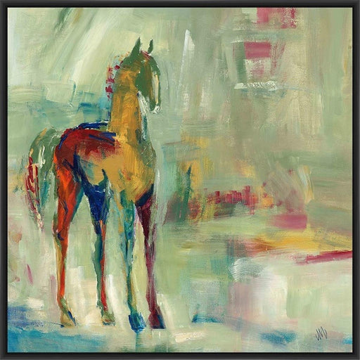 LOOSE REINS II 28L X 28H Floater Framed Art Giclee Wrapped Canvas