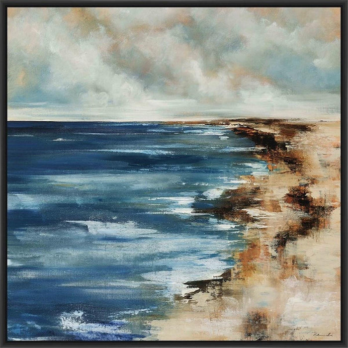 LOW TIDE III 28L X 28H Floater Framed Art Giclee Wrapped Canvas