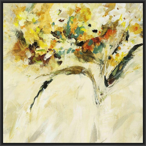 MERCI BOUQUET II 28L X 28H Floater Framed Art Giclee Wrapped Canvas