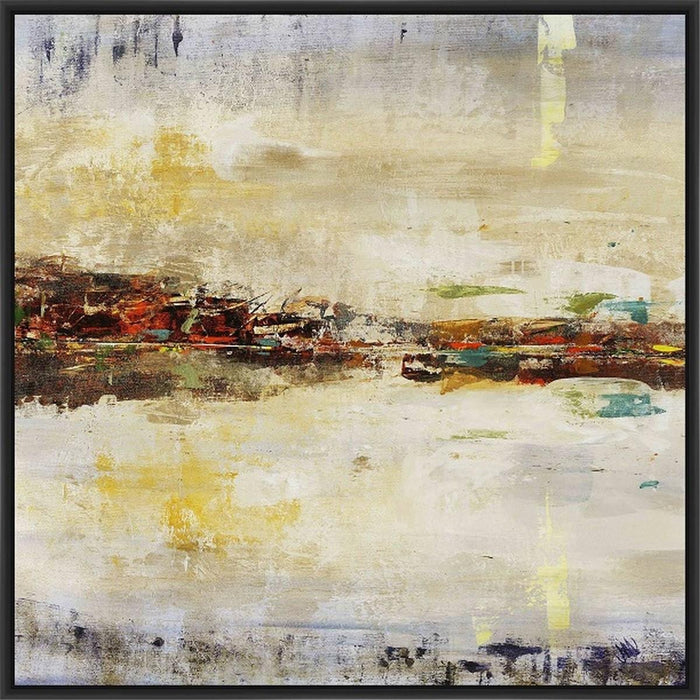 NEW LAND II 28L X 28H Floater Framed Art Giclee Wrapped Canvas