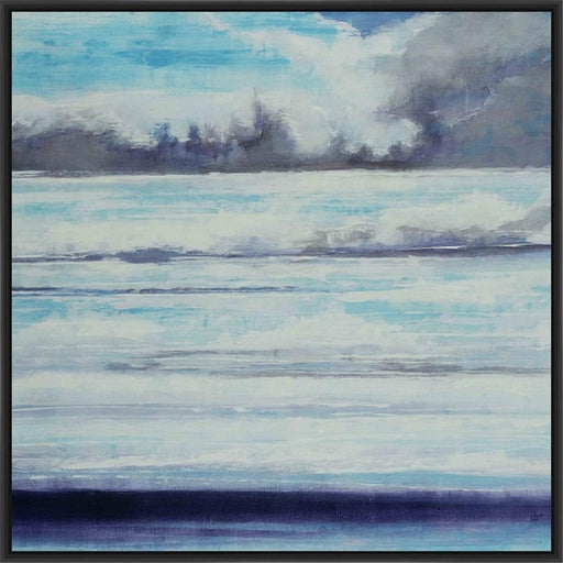 OCEAN REACH 28L X 28H Floater Framed Art Giclee Wrapped Canvas