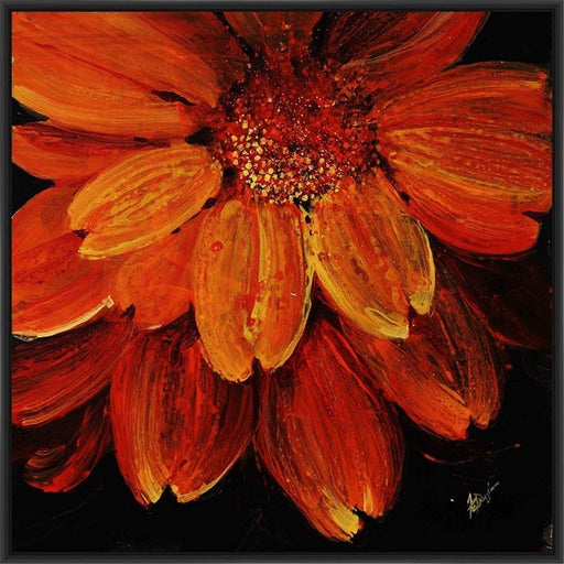 PETAL MANIA I 28L X 28H Floater Framed Art Giclee Wrapped Canvas