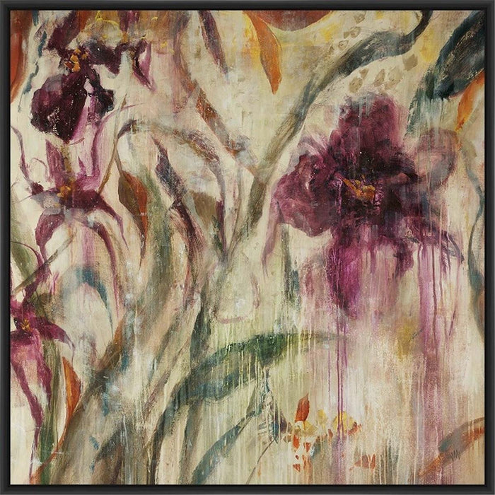 RAIN FOREST ORCHID 28L X 28H Floater Framed Art Giclee Wrapped Canvas