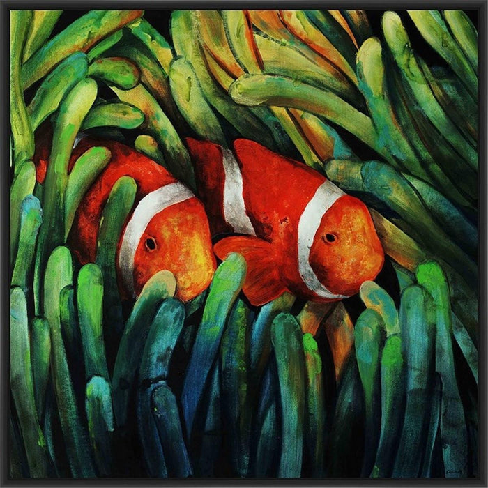 SEA LIFE 28L X 28H Floater Framed Art Giclee Wrapped Canvas