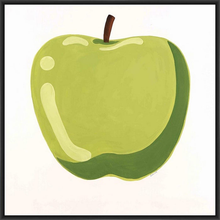 SWEET GREEN APPLE 28L X 28H Floater Framed Art Giclee Wrapped Canvas