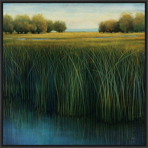 TALL GRASS 28L X 28H Floater Framed Art Giclee Wrapped Canvas