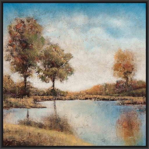 TREES UPON THE WATER 22L X 28H Floater Framed Art Giclee Wrapped Canvas