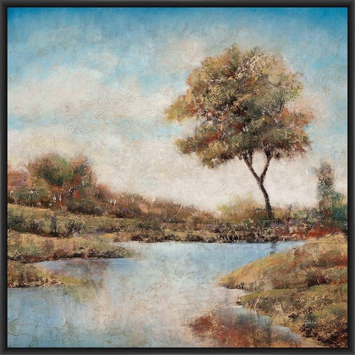 TREES UPON THE WATER II 22L X 28H Floater Framed Art Giclee Wrapped Canvas