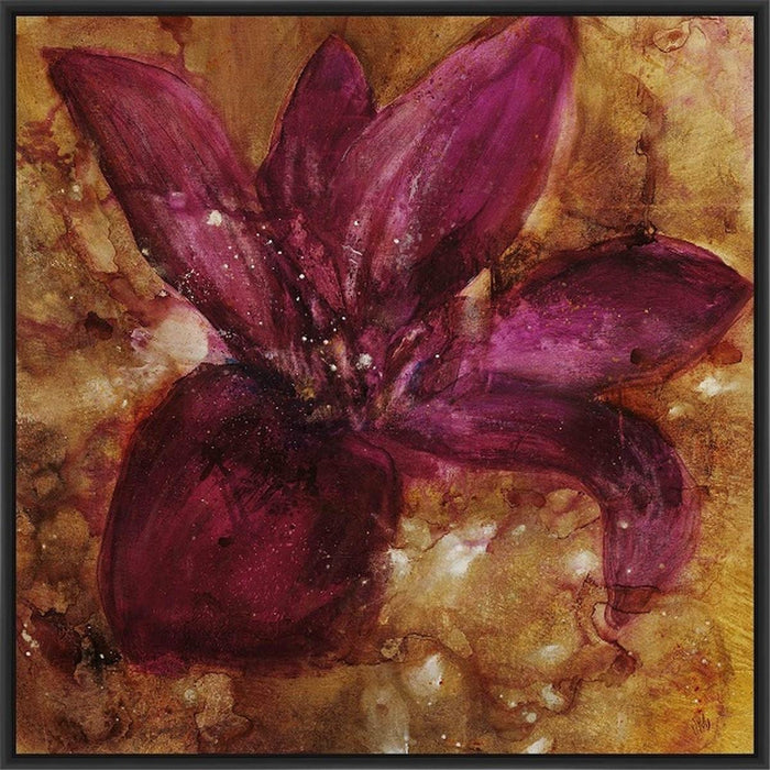 VIOLETE PASSION 22L X 28H Floater Framed Art Giclee Wrapped Canvas