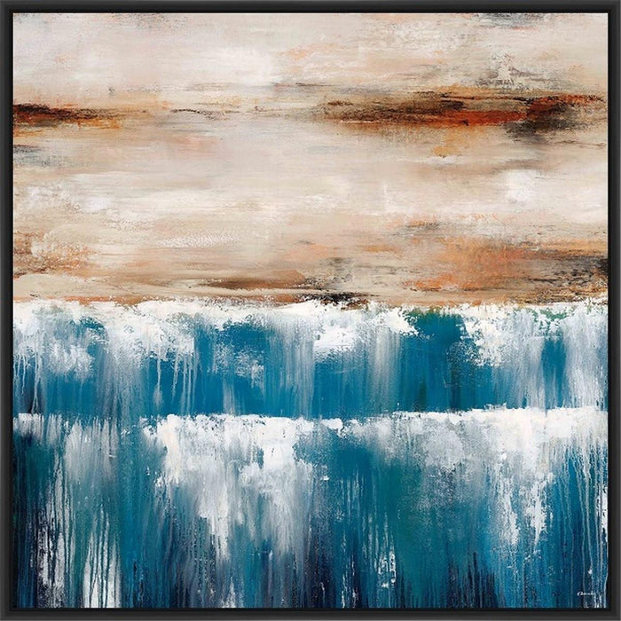 WATER LINE BY THE COAST IV 22L X 28H Floater Framed Art Giclee Wrapped Canvas