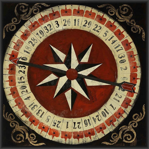 WHEEL OF CHANCE 22L X 28H Floater Framed Art Giclee Wrapped Canvas