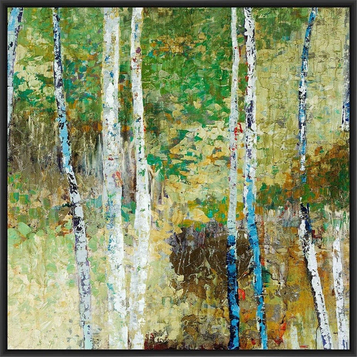 WOODLAND BIRCH 22L X 28H Floater Framed Art Giclee Wrapped Canvas