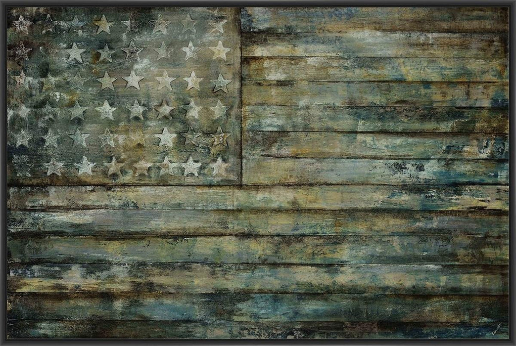 AGED GLORY 22L X 28H Floater Framed Art Giclee Wrapped Canvas