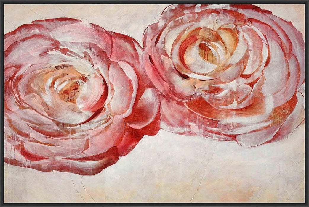 BLUSH TWICE 22L X 28H Floater Framed Art Giclee Wrapped Canvas