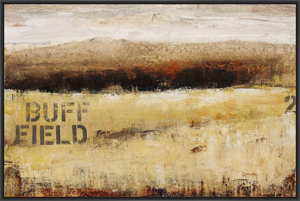 BUFF FIELD II 22L X 28H Floater Framed Art Giclee Wrapped Canvas