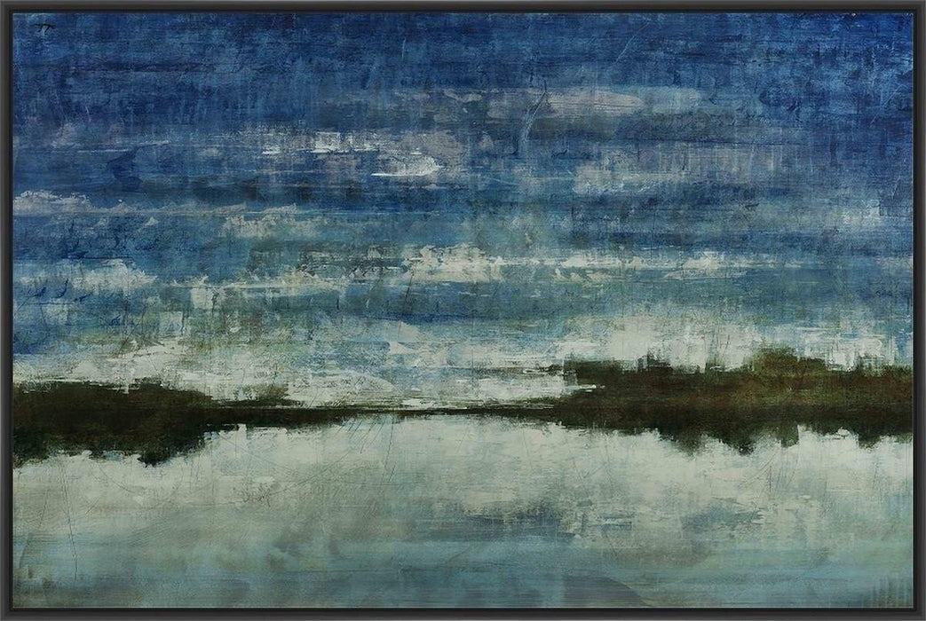 CYNOSURE BLUE 22L X 28H Floater Framed Art Giclee Wrapped Canvas