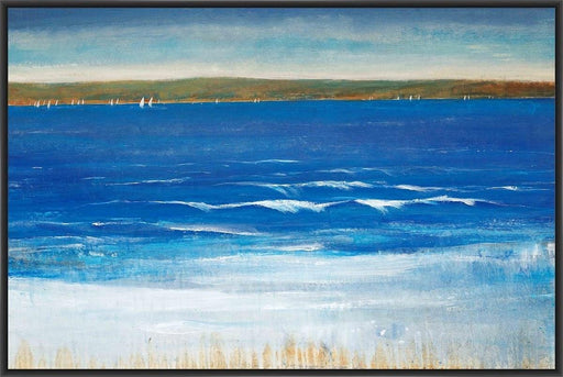 DISTANT SAIL 22L X 28H Floater Framed Art Giclee Wrapped Canvas