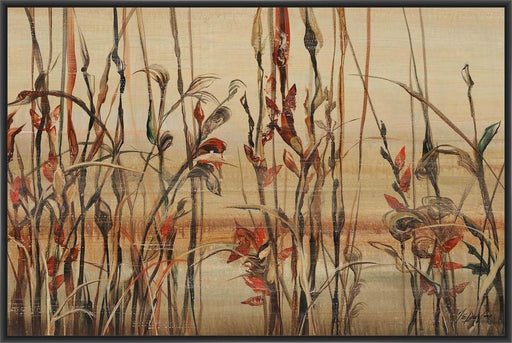 RIVER REEDS I 22L X 28H Floater Framed Art Giclee Wrapped Canvas