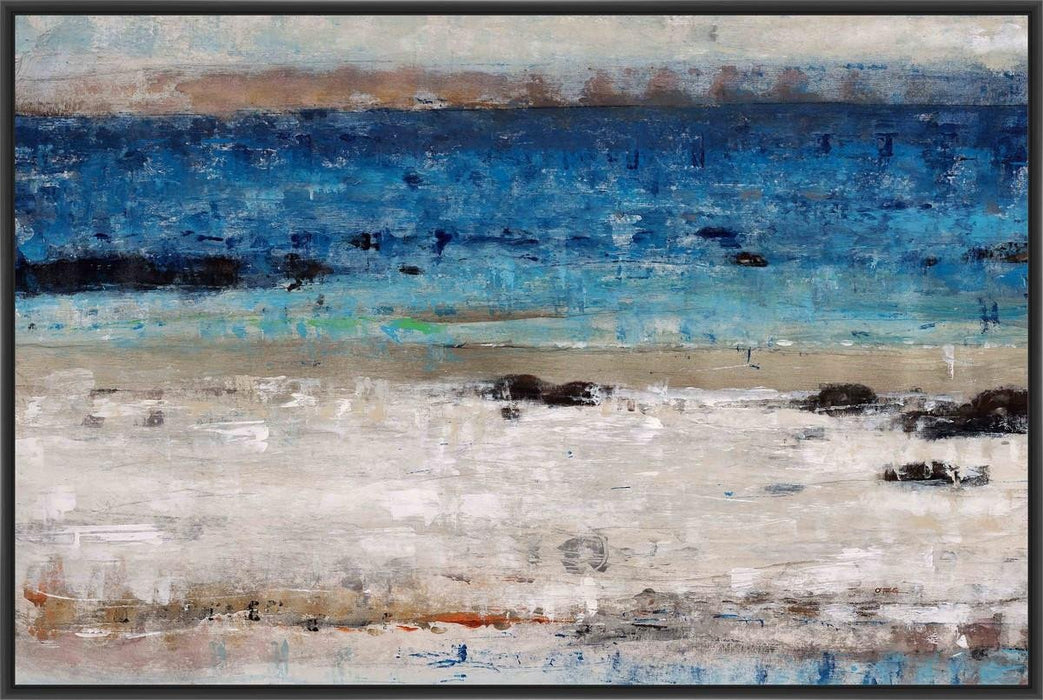 ROCKY BEACH 22L X 28H Floater Framed Art Giclee Wrapped Canvas