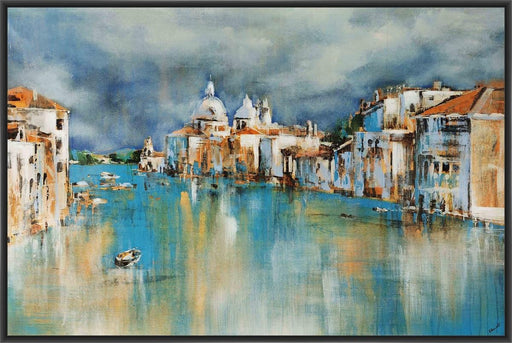 SEASON IN VENICE 22L X 28H Floater Framed Art Giclee Wrapped Canvas