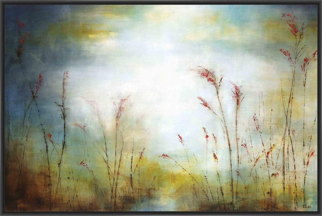 SECLUDED FIELD 22L X 28H Floater Framed Art Giclee Wrapped Canvas