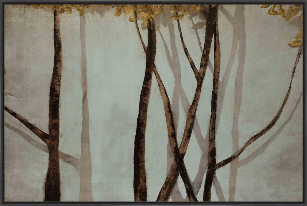 SHADOW BRANCHES 22L X 28H Floater Framed Art Giclee Wrapped Canvas