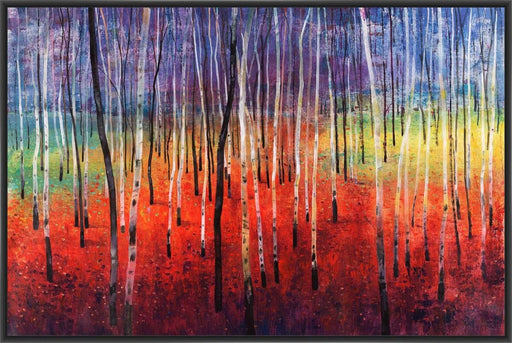 SHIMMERING TREES 22L X 28H Floater Framed Art Giclee Wrapped Canvas