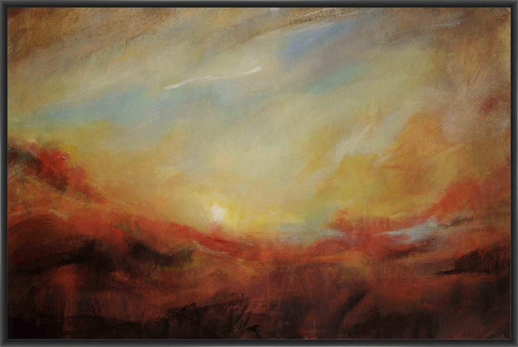 SKY A GLOW 28L X 28H Floater Framed Art Giclee Wrapped Canvas