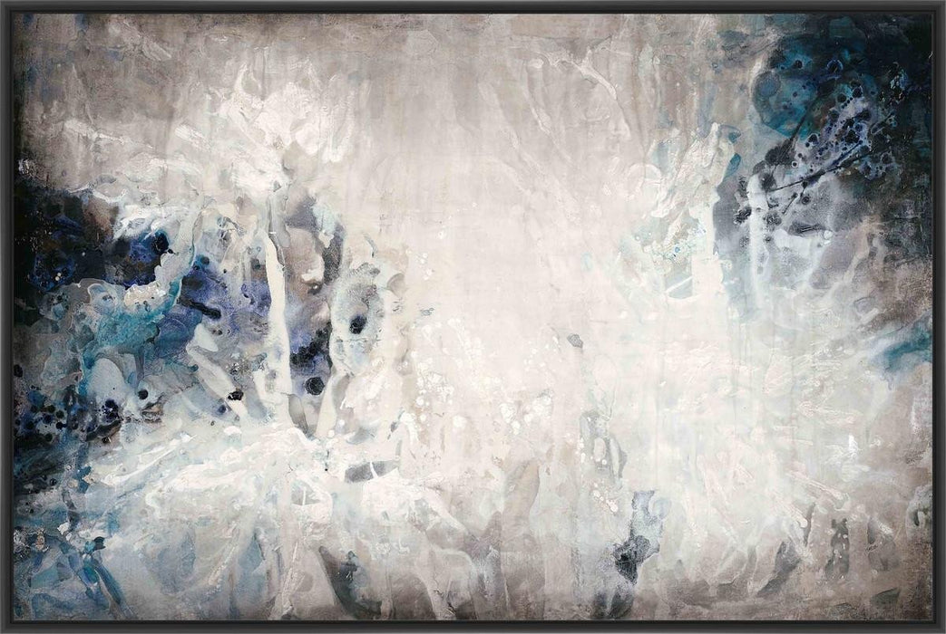 SPLASH OF BLUE 22L X 28H Floater Framed Art Giclee Wrapped Canvas