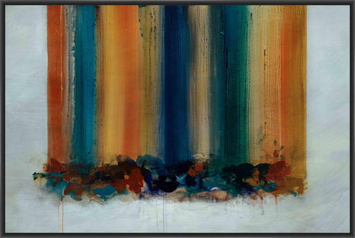 WATER COLOR FALL 28L X 28H Floater Framed Art Giclee Wrapped Canvas