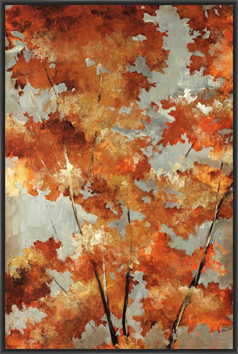 AUTUMN'S GOLD 22L X 28H Floater Framed Art Giclee Wrapped Canvas