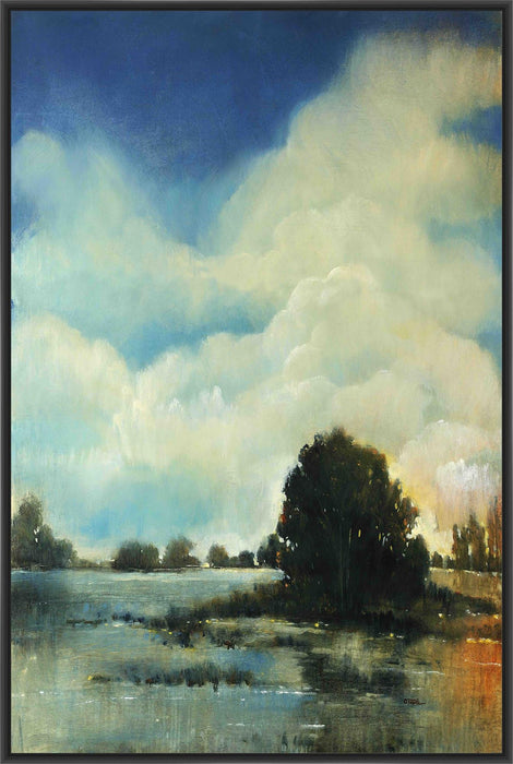 BENEATH CLOUDS 22L X 28H Floater Framed Art Giclee Wrapped Canvas