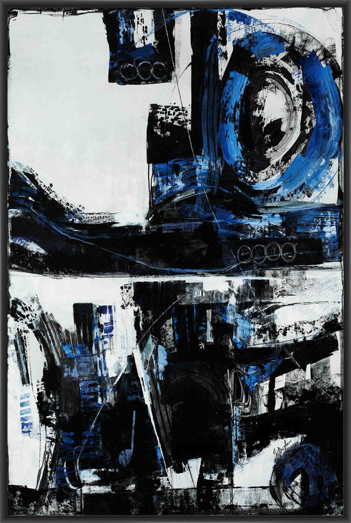 BLUE NOTE LOUNGE 22L X 28H Floater Framed Art Giclee Wrapped Canvas