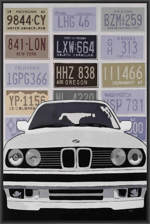 BMW 22L X 28H Floater Framed Art Giclee Wrapped Canvas