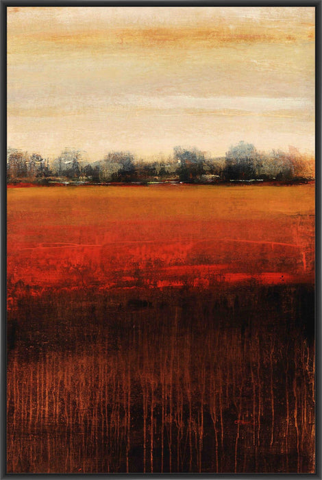 CARMINE FIELD 22L X 28H Floater Framed Art Giclee Wrapped Canvas