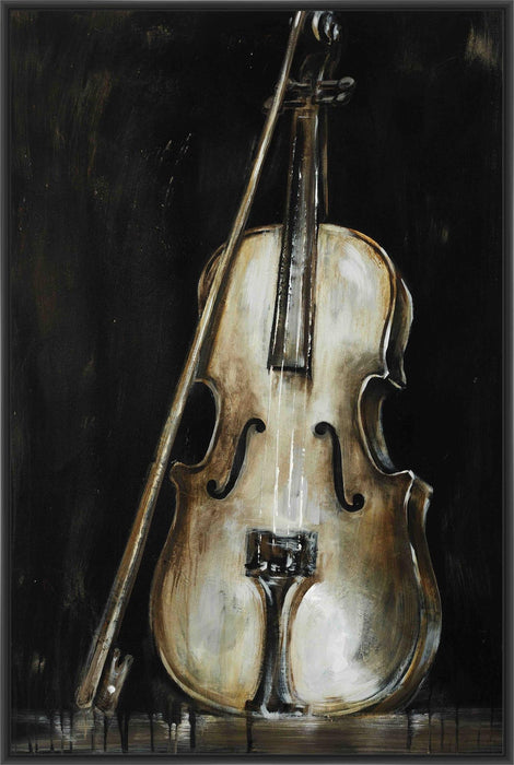 CELLO 22L X 28H Floater Framed Art Giclee Wrapped Canvas