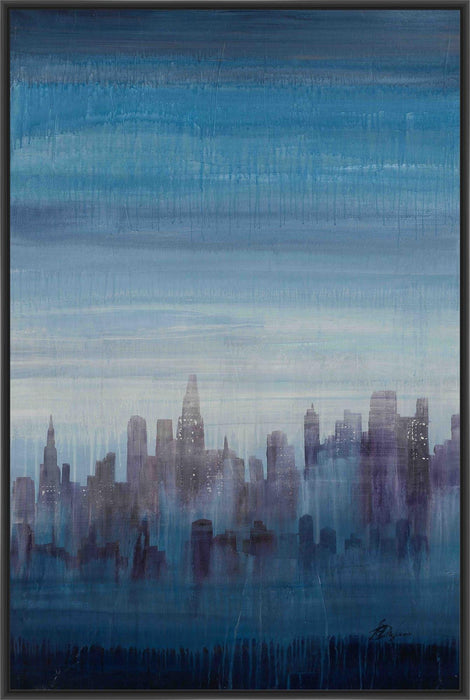 CITY CHILL II 22L X 28H Floater Framed Art Giclee Wrapped Canvas